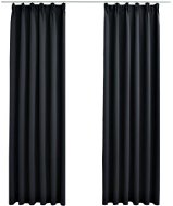 Drape Blackout Curtains with Hooks 2 pcs Black 140 x 245cm - Závěs