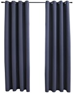 Blackout Curtains with Metal Rings 2 pcs Anthracite 140x245cm - Drape