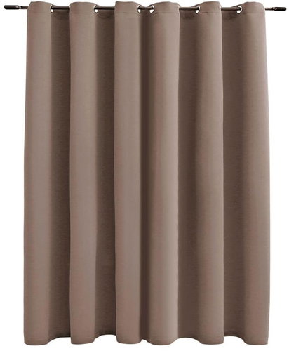 Blackout Curtain with Metal Rings Taupe 290 x 245cm - Drape - Main image