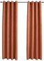 Blackout Curtains with Metal Rings 2 pcs Rusty 140 x 175cm - Drape