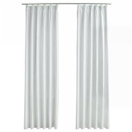 Blackout Curtains with Hooks 2 pcs Greyish 140 x 175cm - Drape