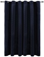 Zatemňovací záves s kovovými krúžkami zamatový čierny 290x245 cm - Záves