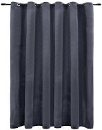 Blackout Curtain with Metal Rings Velvet Anthracite 290x245cm - Drape
