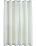 Blackout Curtain with Metal Rings Velvet Cream 290x245cm - Drape