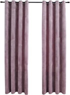 Blackout Curtains with Rings 2 pcs Velvet Old Pink 140x175cm - Drape