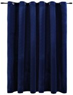 Blackout Curtain with Velvet Rings Dark Blue 290x245cm - Drape