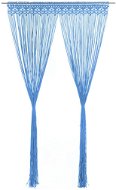 Macramé závěs modrý 140 x 240 cm bavlna - Záves