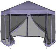 Šestiúhelníkový party stran s 6 stěnami tmavě modrý 3,6 x 3,1 m - Markýza