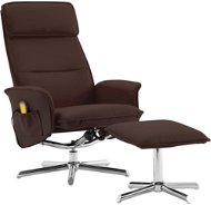 Massage reclining chair with brown faux leather footrest - Massage Chair