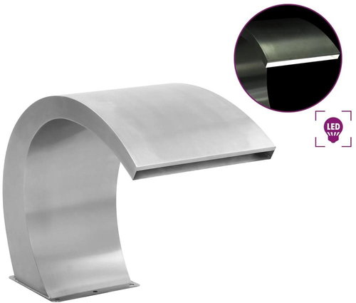 Swimming pool fountain with LED lighting stainless steel 30 x 60 x 45 cm - Pool Fountain - Main image