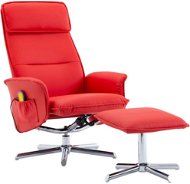 Massage reclining chair with red faux leather footrest - Massage Chair