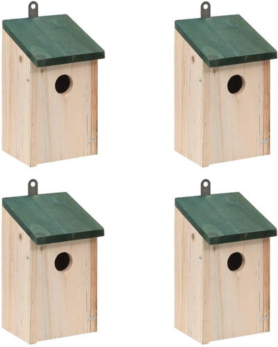 Birdhouses 4 pcs Wooden 12 x 12 x 22cm - Nesting Box - Main image