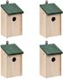 Ptačí budky 4 ks dřevěné 12 x 12 x 22 cm - Ptačí budka