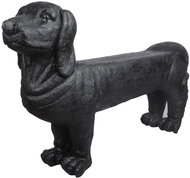 Esschert Design Stone Garden Bench Dachshund Shape, Black AV12 - Garden Bench