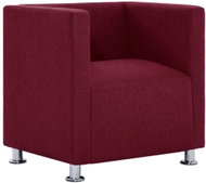 Hranaté křeslo vínové textil - Křeslo