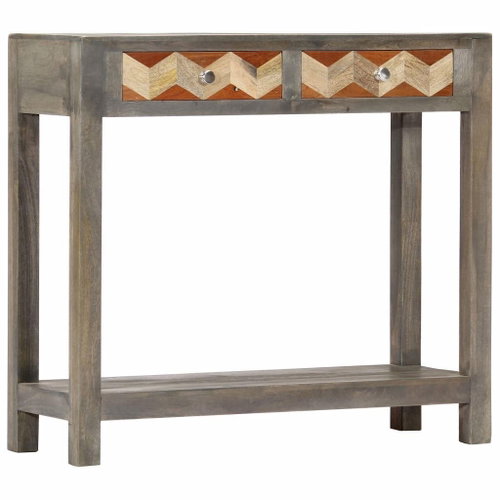 Console Table Grey 86 x 30 x 76cm Solid Mango Tree - Console Table - Main image