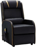 Polohovací masážní křeslo černé a zlaté umělá kůže - Massage Chair