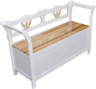 Úložná lavice 126 x 42 x 75 cm bílá dřevěná - Lavice