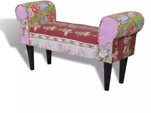 Patchworková lavice s květinovým vzorem - Lavice - Hlavní obrázek