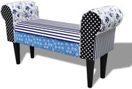 Patchworková lavice ve venkovském stylu, modro-bílá - Lavice