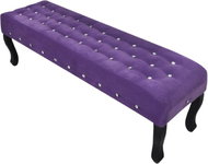 Fialová lavice ze sametové látky Krystalové knoflíky - Lavice