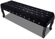 Černé lavice ze sametové látky s křišťálovými knoflíky - Lavice