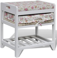 Úložná lavice s policí na boty a úložným košíkem dřevo pavlovnie - Lavice