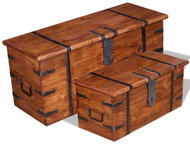 Sada úložných truhel masivní dřevo - Lavice