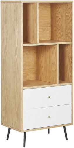 Knihovna světlé dřevo s bílou RICHMOND, 221292 - Knihovna - Main image