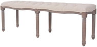 Lavice se lněným čalouněním 150 x 40 x 48 cm krémově bílá - Lavice