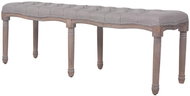Lavice masivní dřevo lněné čalounění 150x40x48 cm světle šedá - Lavice
