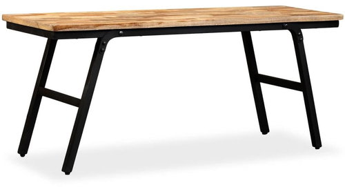 Lavice z recyklovaného teaku a oceli 110 x 35 x 45 cm - Lavice - Main image