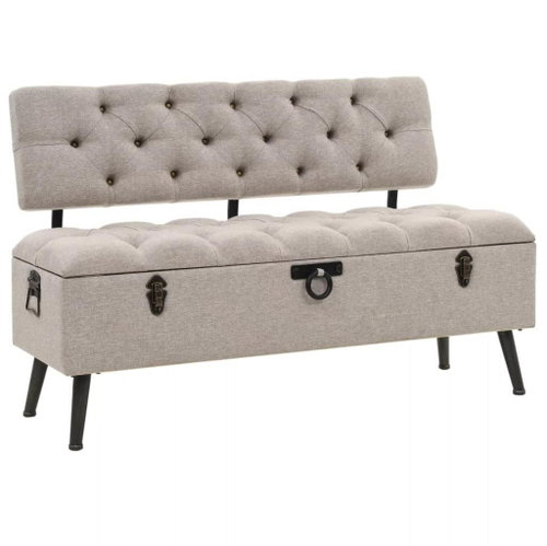 Úložná lavice s opěradlem textil 121 x 53 x 78 cm - Lavice - Main image