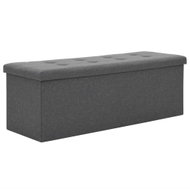 Skládací úložná lavice umělý len 110 x 38 x 38 cm tmavě šedá - Lavice
