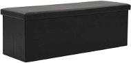 Skladacia úložná lavica z umelej kože 110 × 38 × 38 cm čierna - Lavica