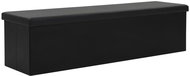 Skládací úložná lavice z umělé kůže 150 x 38 x 38 cm černá - Lavice