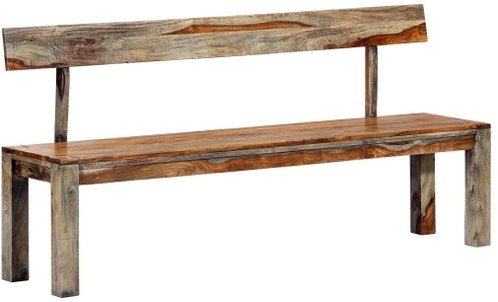 Lavice 160 cm šedá masivní sheeshamové dřevo - Lavice - Main image