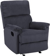 SHUMEE polohovací křeslo, umělá semišová kůže, černé, 324050 - Křeslo