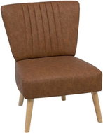 SHUMEE polohovací TV křeslo, umělá kůže a textil, krémové, 329495 - Křeslo