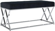 Lavice 97 cm černá sametová tkanina a nerezová ocel - Lavice