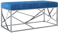 Lavice 97 cm modrá sametová tkanina a nerezová ocel - Lavice