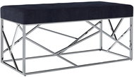Lavice 97 cm černá sametová tkanina a nerezová ocel - Lavice