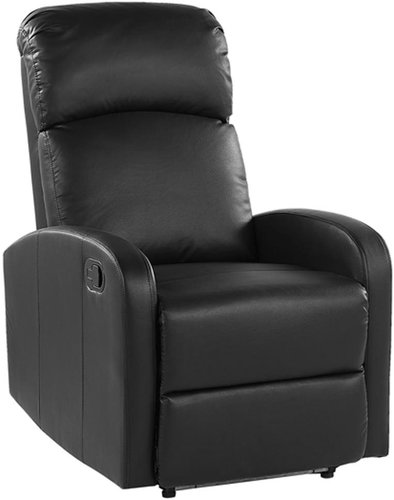 SHUMEE relaxační křeslo lesklé černé umělá kůže, 341266 - Křeslo - Main image