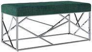 Lavice 97 cm zelená sametová tkanina a nerezová ocel - Lavice