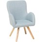 SHUMEE relaxační křeslo se stoličkou, samet a PVC, krémově bílé, 327829 - Křeslo