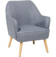 SHUMEE relaxační křeslo se stoličkou, samet a PVC, světle šedé, 327820 - Křeslo