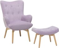 SHUMEE relaxační křeslo se stoličkou, samet a PVC, tmavě šedé, 327821 - Křeslo
