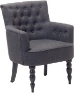 SHUMEE relaxační křeslo se stoličkou, samet a PVC, tmavě šedé, 327865 - Křeslo