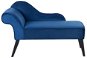 Kobaltově modrá sametová mini-lenoška levostranná BIARRITZ, 141600 - Lenoška