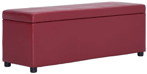 Lavice s úložným prostorem 116 cm vínová umělá kůže - Lavice - Main image